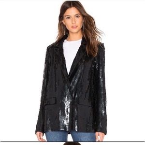 JOIE Diandra black Sequin double breasted tuxedo blazer/jacket size 10